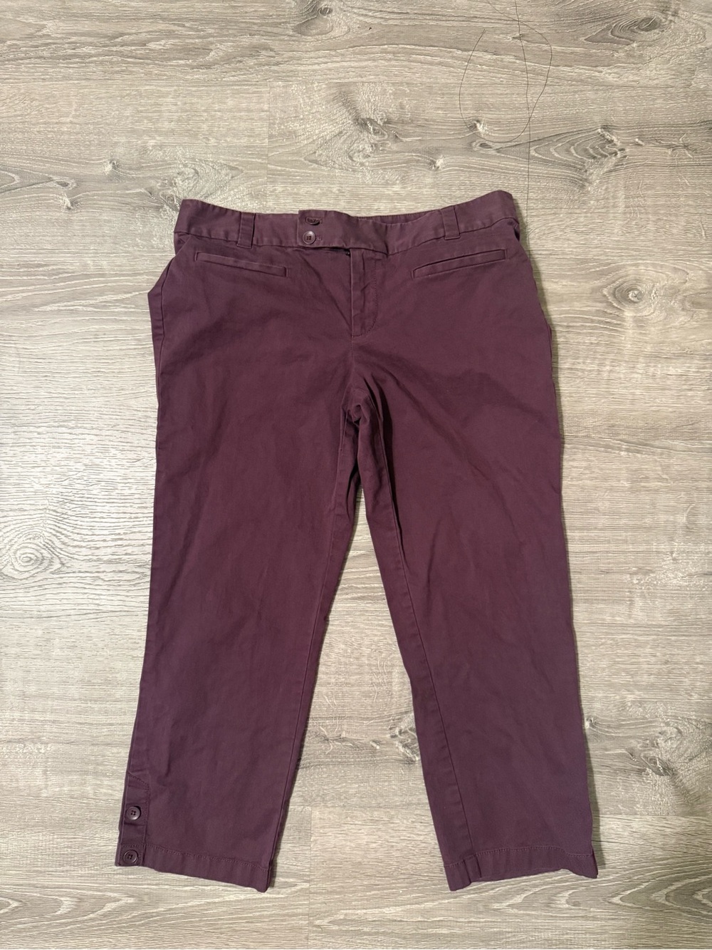 LOFT Women's Burgundy Chino Crop Pants
